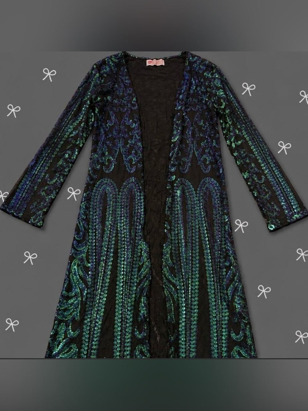 Women’s Ombré Sequin Kimono Duster